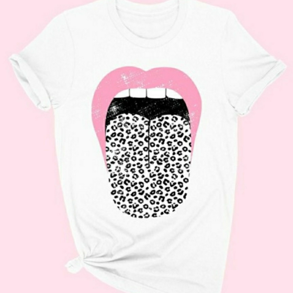 👄Leopard Lips Graphic Tshirt